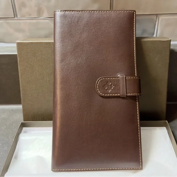 Patek Philippe Brown Large Leather Wallet
